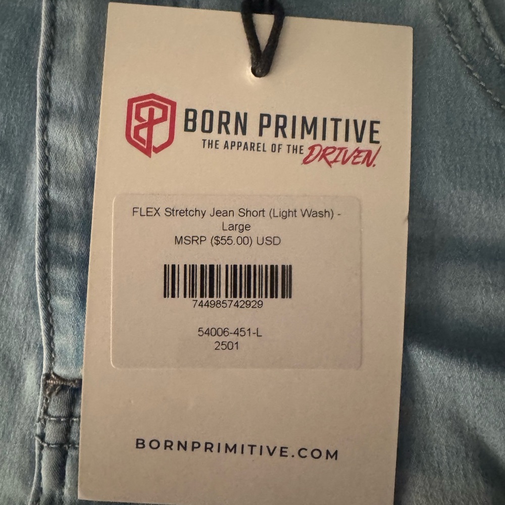 Primitive Light Wash Frayed Hem Stretchy Denim Shorts - Picture 4 of 5